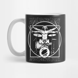 DA VINCI DRUMMER - VITRUVIAN MAN PLAYING THE DRUMS - LEONARDO DA VINCI VITRUVIAN MAN PARODY FOR DRUMMERS Mug